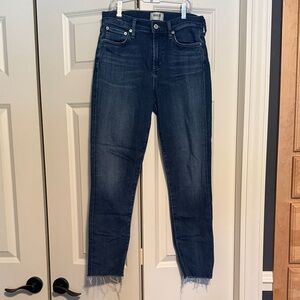 Agolde Dark Indigo Cropped Jeans